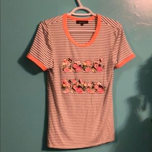 Peach striped tee